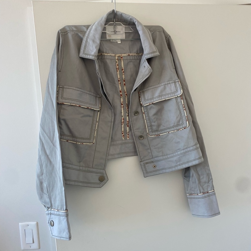 NWOT M Anthropologie Linen Blend light green jacket
